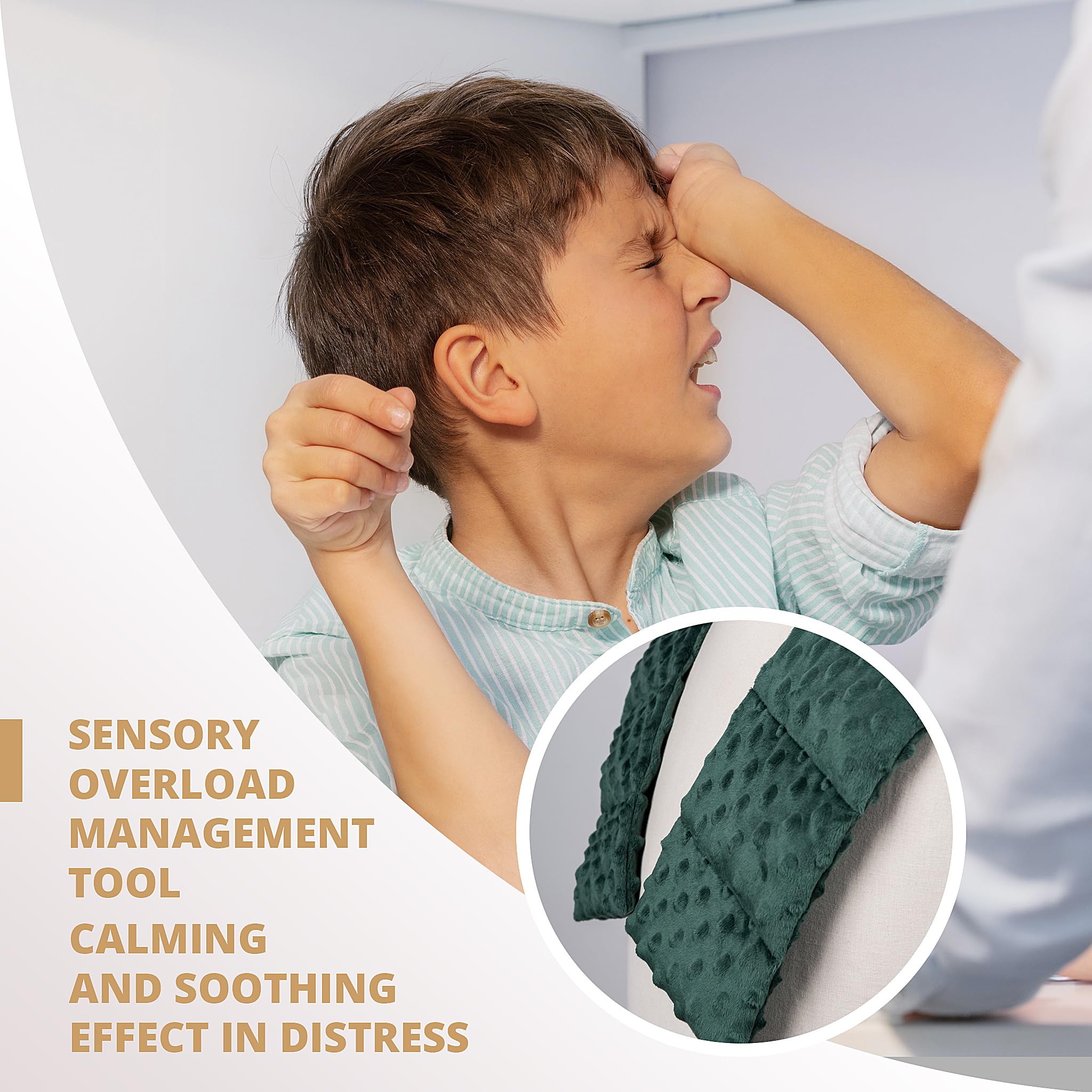 Coperta Ponderata per Spalle e Collo 3 kg - per Bambini e Adulti - Riduzione Dello Stress Autismo ADHD - Minky Argento