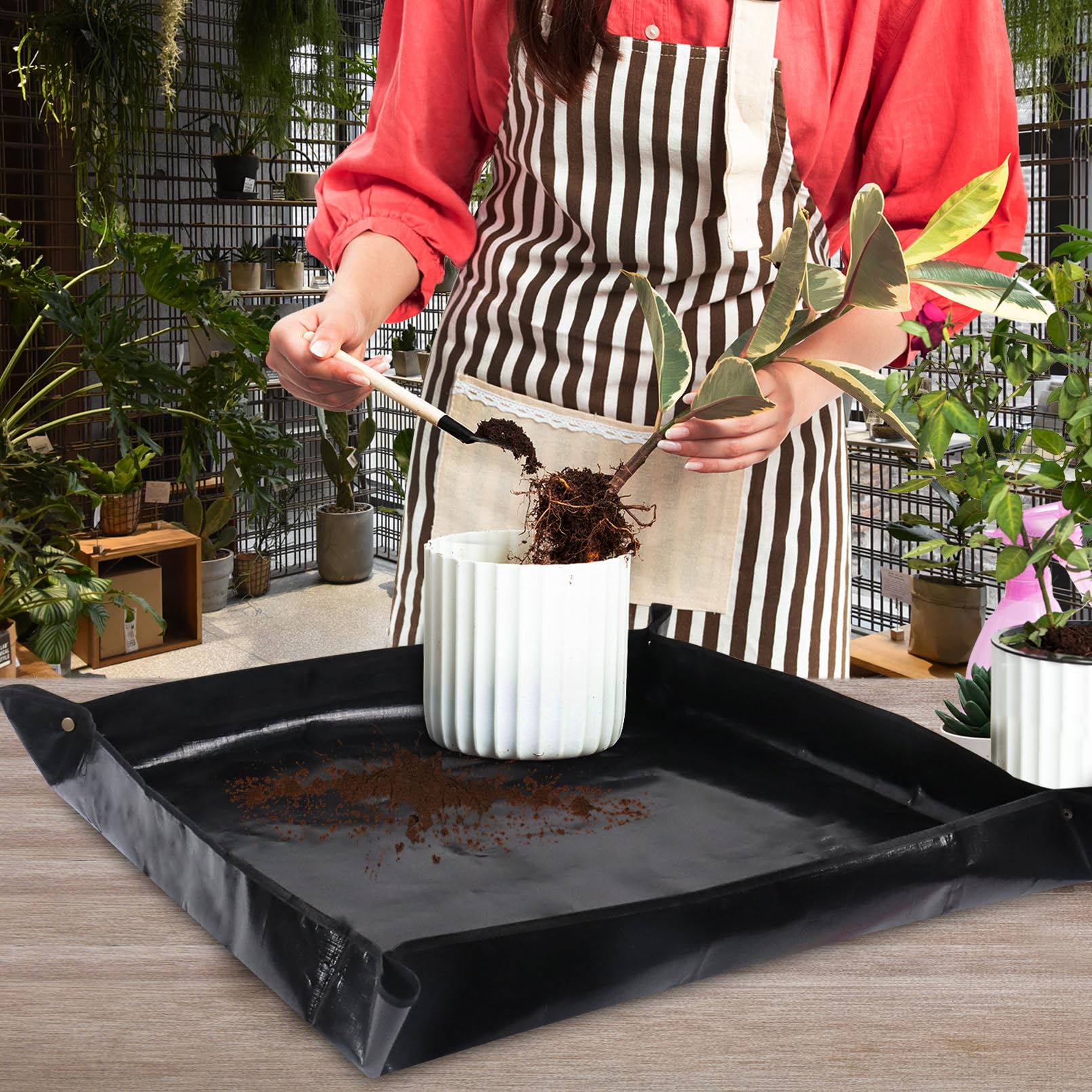 Nwvuop 21Pcs Succulent Tools Set, Waterproof Plant Potting Mat Indoor