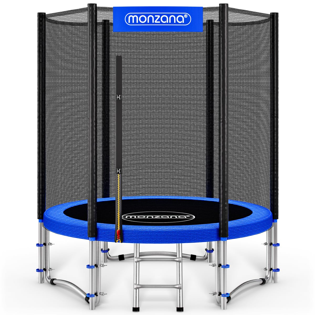 Monzana® Trampolin Ø 183/244/305/366/427 cm TÜV SÜD GS Zertifiziert Komplettset inkl. Sicherheitsnetz Leiter Randabdeckung Kindertrampolin Gartentrampolin