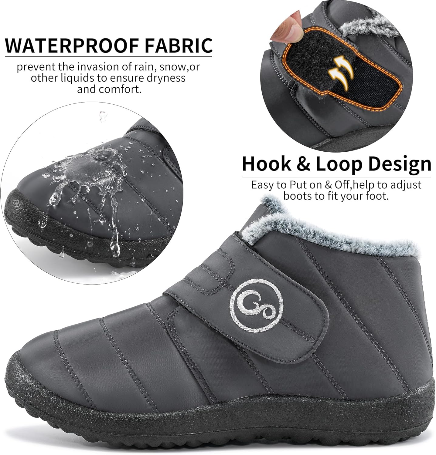 Almusen Womens Winter Snow Boots: Comfortable Lightweight Warm Fur Lined Non Slip Walking Waterproof Outdoor Ankle Booties - Image 5