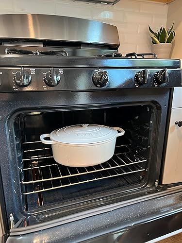 Miniatura 7 de Larder & Vine Juego de utensilios de cocina de hierro fundido esmaltado de 4 piezas: horno holandés de 8 cuartos de galón con tapa, estofador de 3.6