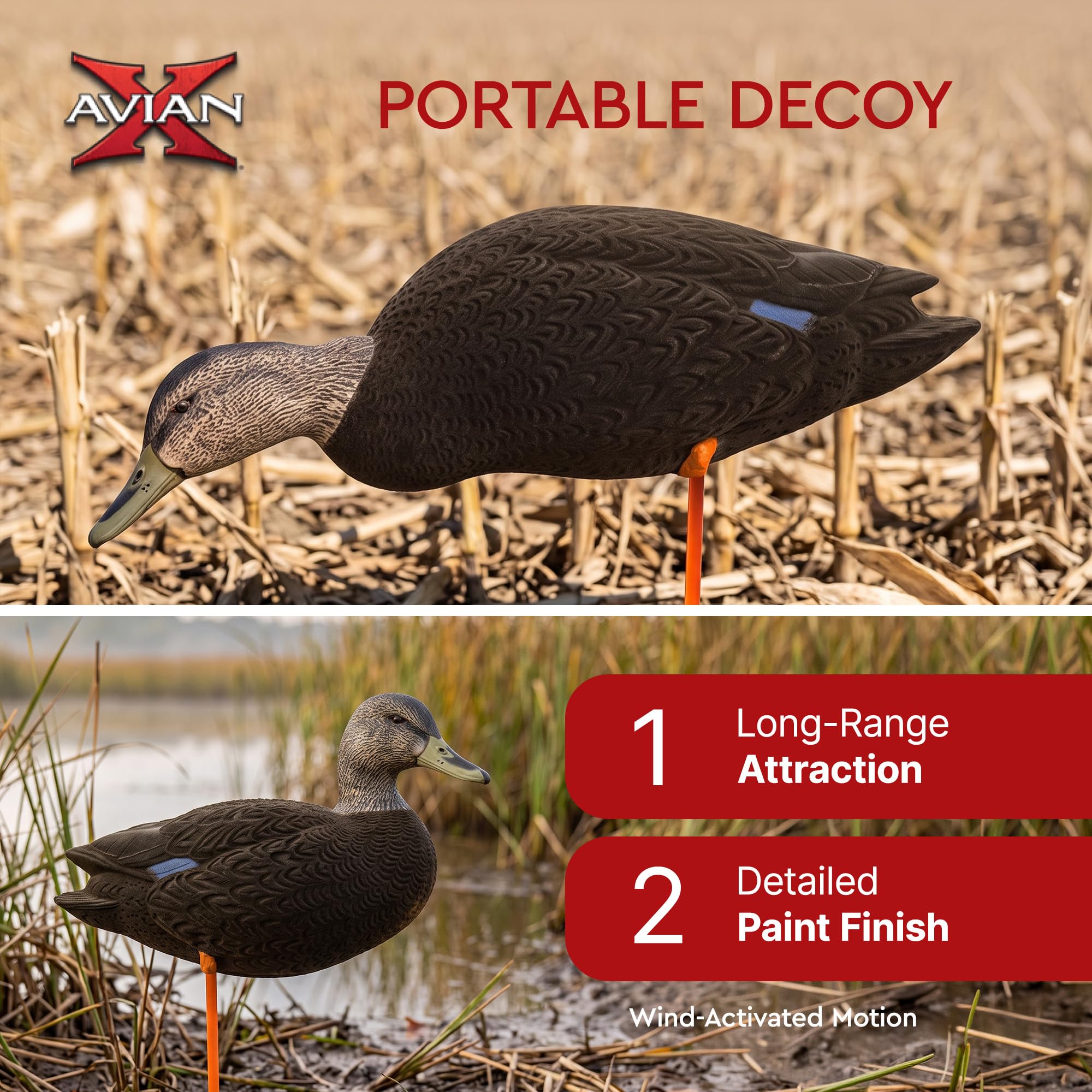 Avian-X AXF Black Ducks: Fusion Pack | Wind-Activated Motion