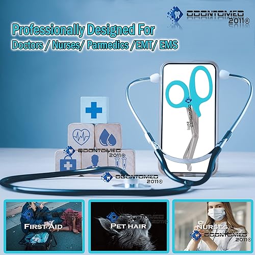Miniatura 4 de OdontoMed2011 2 PCS PARAMEDIC UTILITY BANDAGE FIRST AID STAINLESS STEEL TRAUMA EMT EMS SHEARS SCISSORS 7.25' TEAL ODM