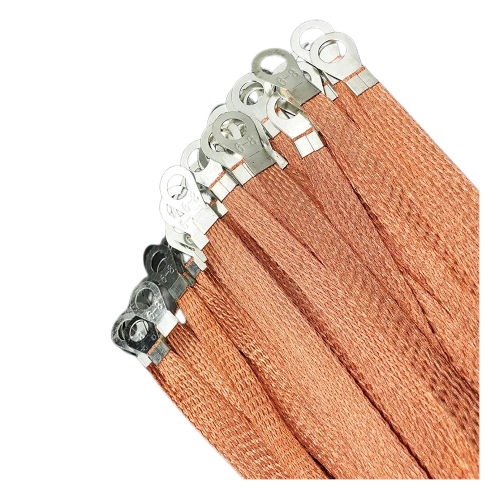 Kabel uziemiający, 100 sztuk, z czystej miedzi, pleciony kabel miedziany, elastyczne płaskie połączenie kablowe, kabel rozruchowy do drzwi rozdzielczych (opper, 250 mm_4 kwadratowy)