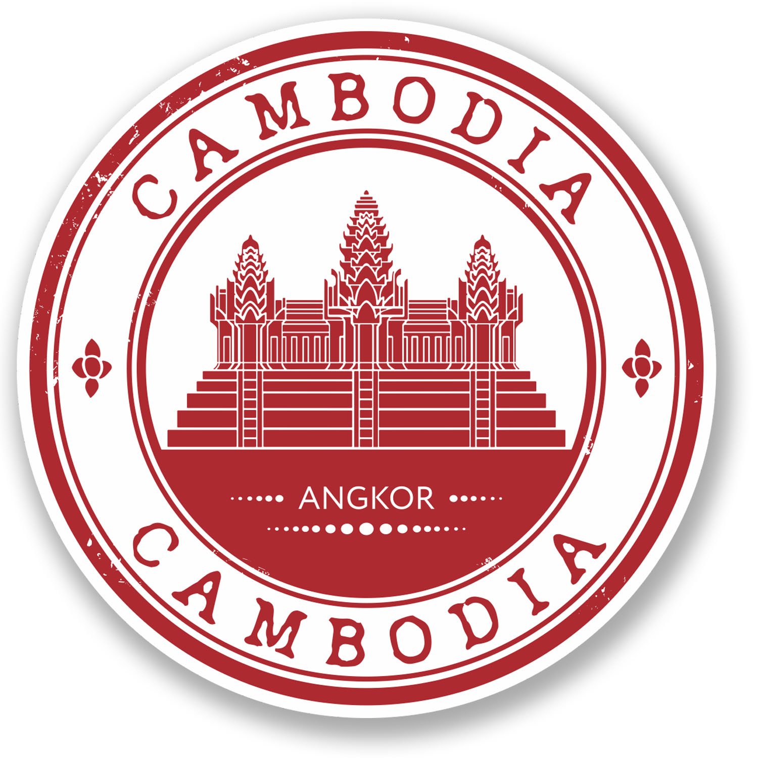 Destinationvinyl Multi 2 X Angkor Cambodia Vinyl Sticker Car Bike Travel Luggage Tag Decal #4515 (10Cm X 10Cm)