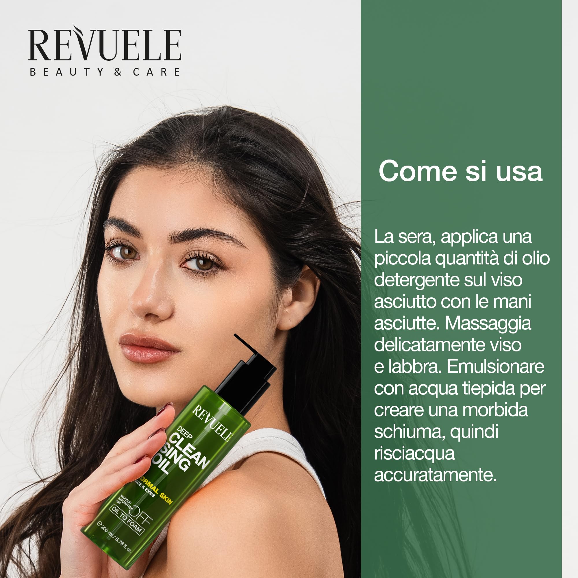 REVUELE REVUELE Olio Detergente Profondo – Struccante Viso & Occhi ad Azione Purificante, Trasforma in Schiuma, Rimuove Trucco, Sebo e Residui di Solari, Idrata e Lascia Pelle Fresca e Radiosa, 150 ml