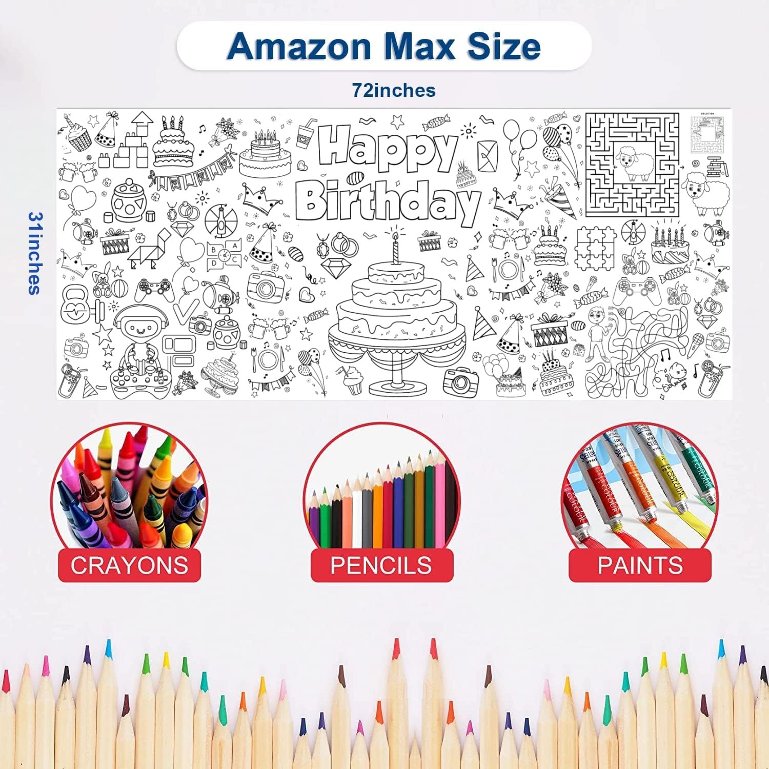 Coloring Poster For Kids- Outer Space Giant Large Coloring Sheets ...