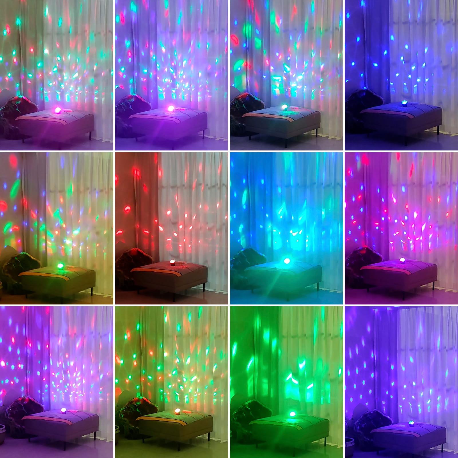 Mini Boule Disco pour Fête, Lumière LED USB avec Effets Dynamiques d'Éclairage RGB Activés par la Musique, avec Télécommande - Lumières de Discothèque USB pour Anniversaires, Célébrations