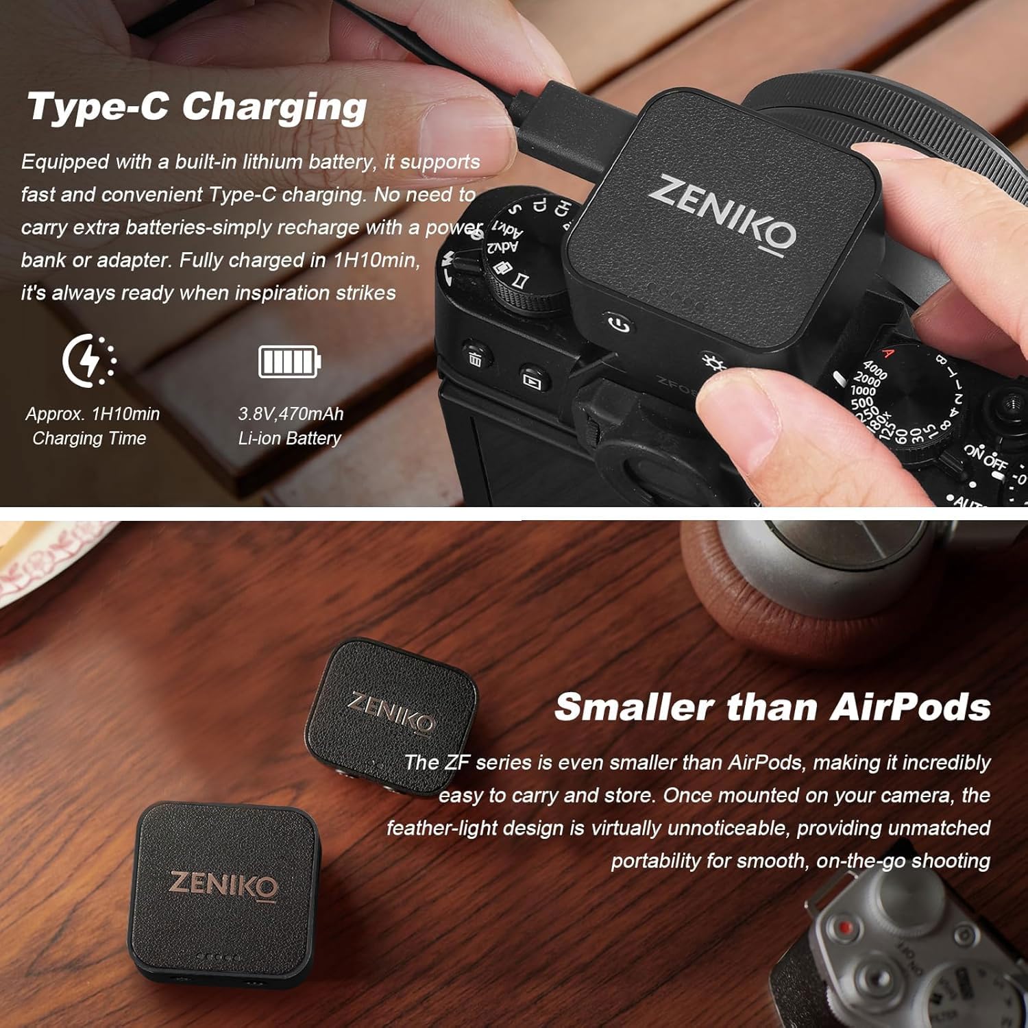 ZENIKO ZF08 Mini Flash Speedlite On Camera Flash GN16, 5 livelli di potenza, CCT 6500k ±200k con attacco universale Hot Shoe ＜3s Riciclaggio rapido per Sony/Canon/Nikon/Panasonic/Olympus (nero, ZF08)