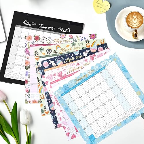 Miniatura 9 de Calendario magnético para nevera, calendario magnético 2024-2025, enero 2024 a diciembre de 2025, 11.5 x 11.5 pulgadas, protectores de esquina,
