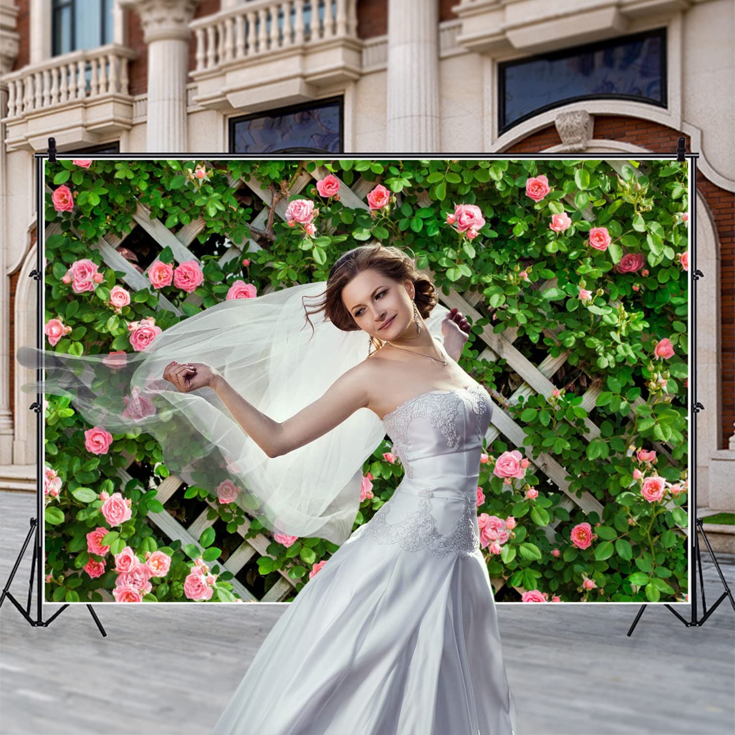 AOFOTO Fotohintergrund Mit Rosen – 3x2,1 M Vinyl, Für Babyfotos, Hochzeit, Dekoration & Mehr