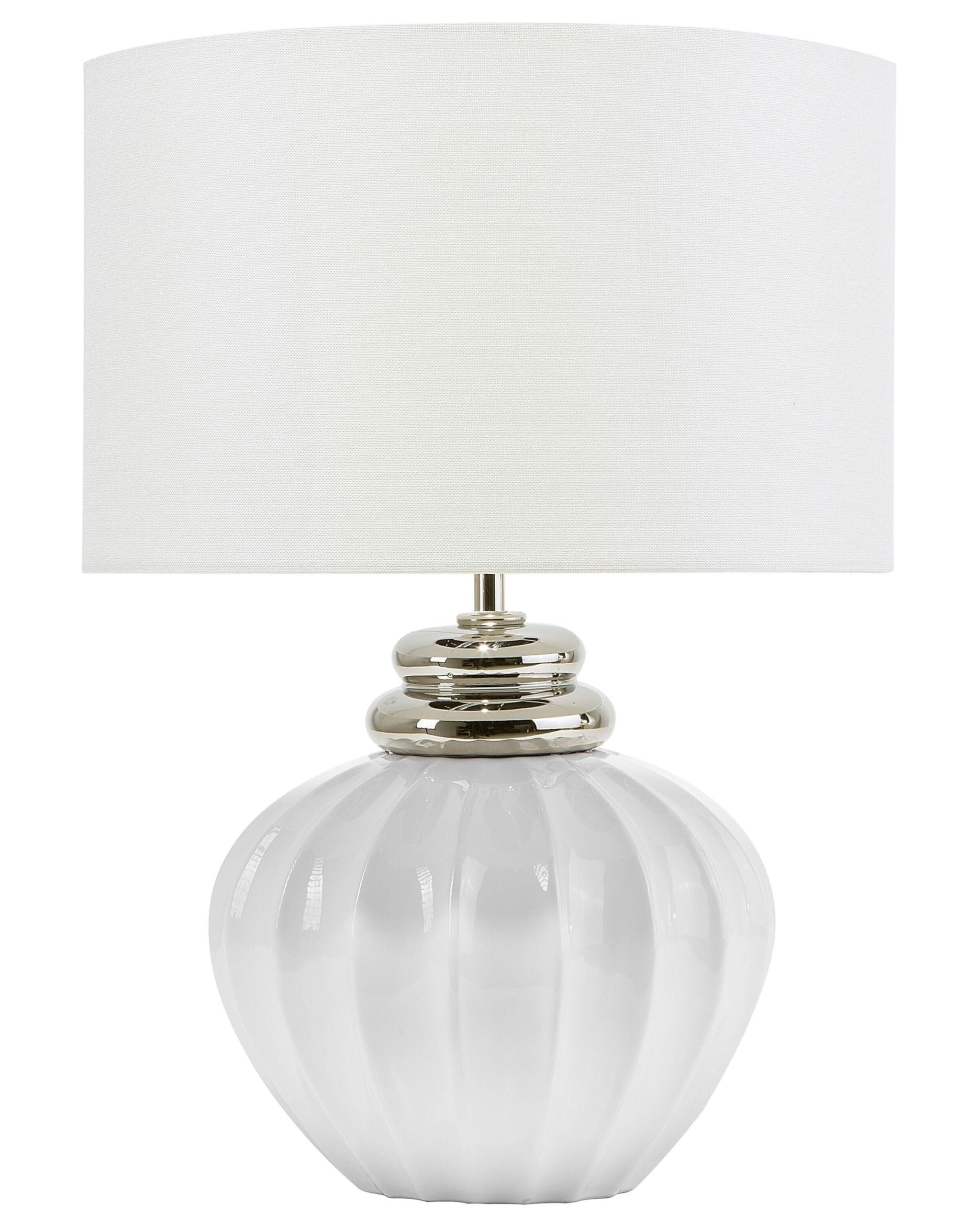 Beliani Lampada da tavolo in ceramica bianco sporco 45 cm