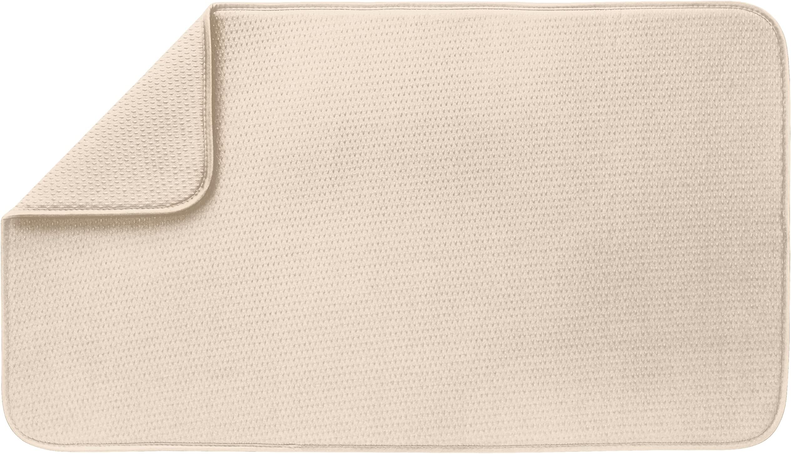Dish Drying Mat for Kitchen, Absorbent, Reversible Microfiber Dish Mat, 18 Inch x 32 Inch, Cream