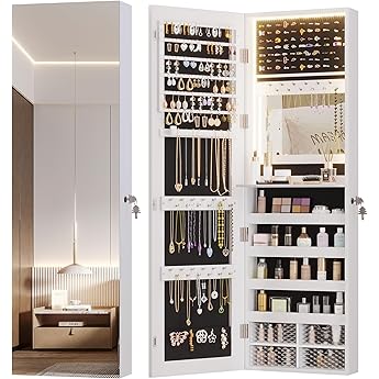 Deluxe Mirrored Behind The Door Adjustable Medicine Cabinet, Kitchen & Bathroom Storage Cabinet