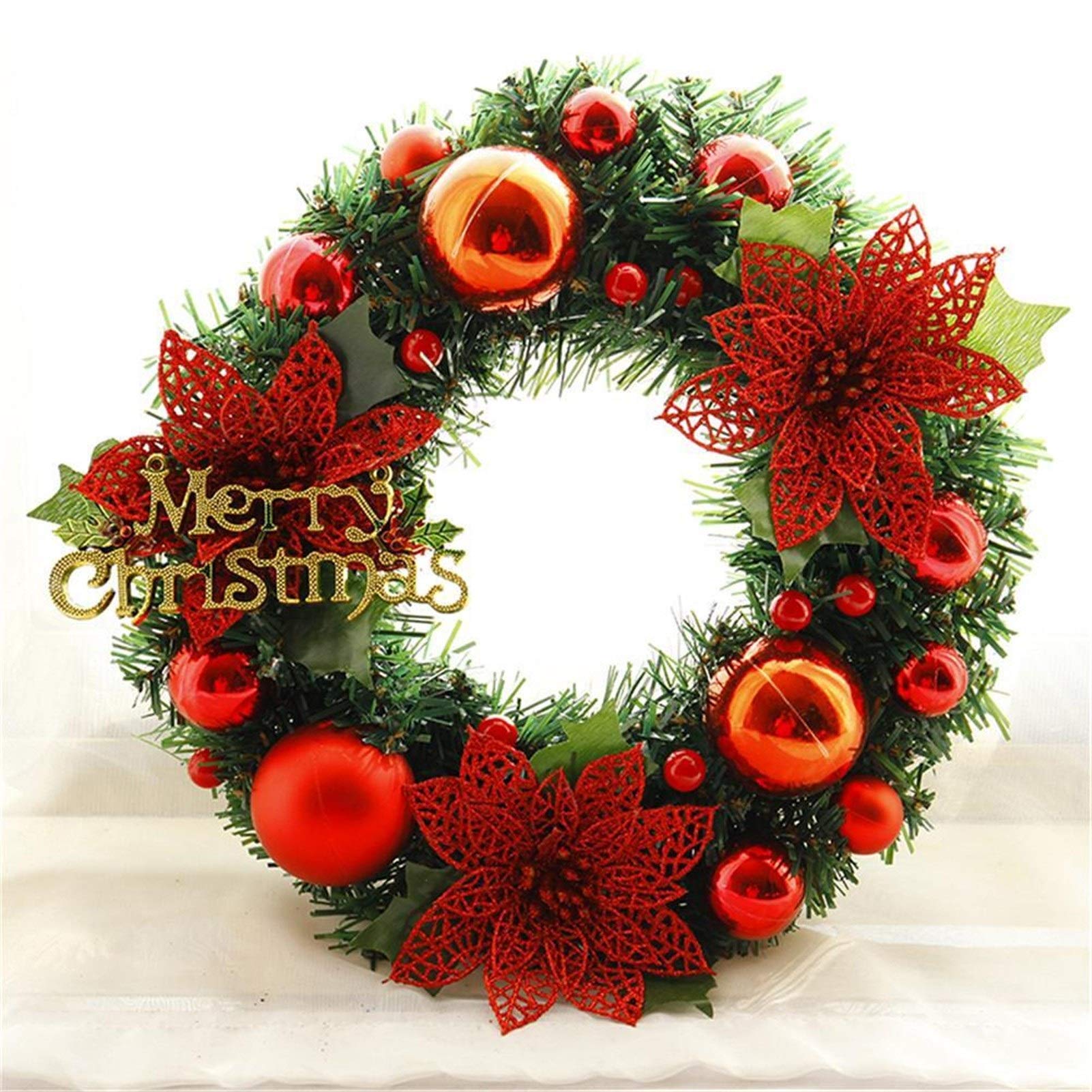Guirlande de Noël en aiguilles de pin pour décoration murale et porte