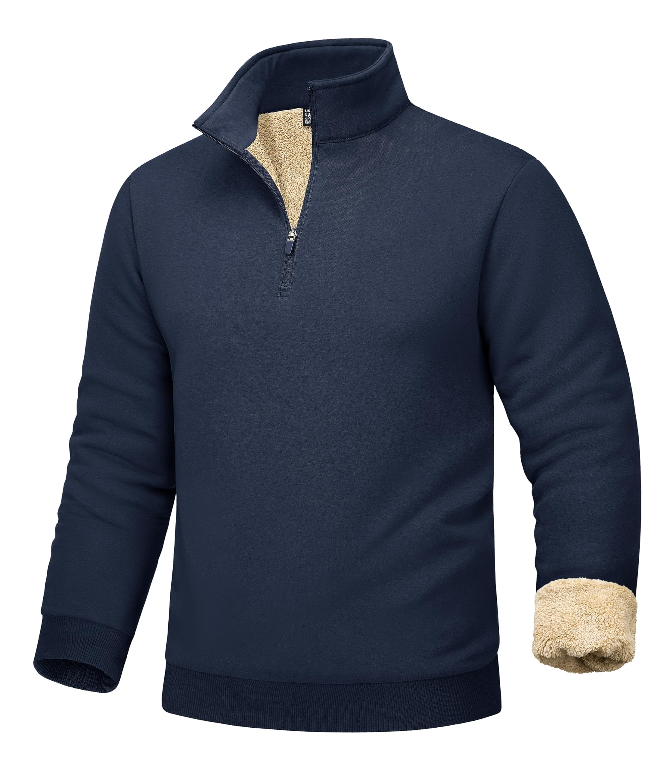 MAGCOMSEN Sweat Homme sans Capuche Col Montant 1/4 zippé Polaire Chaud