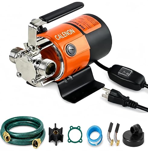 CALENON 115V Water Transfer Pump 330 GPH with On/Off Switch, Portable Utility Pump for Clean Water