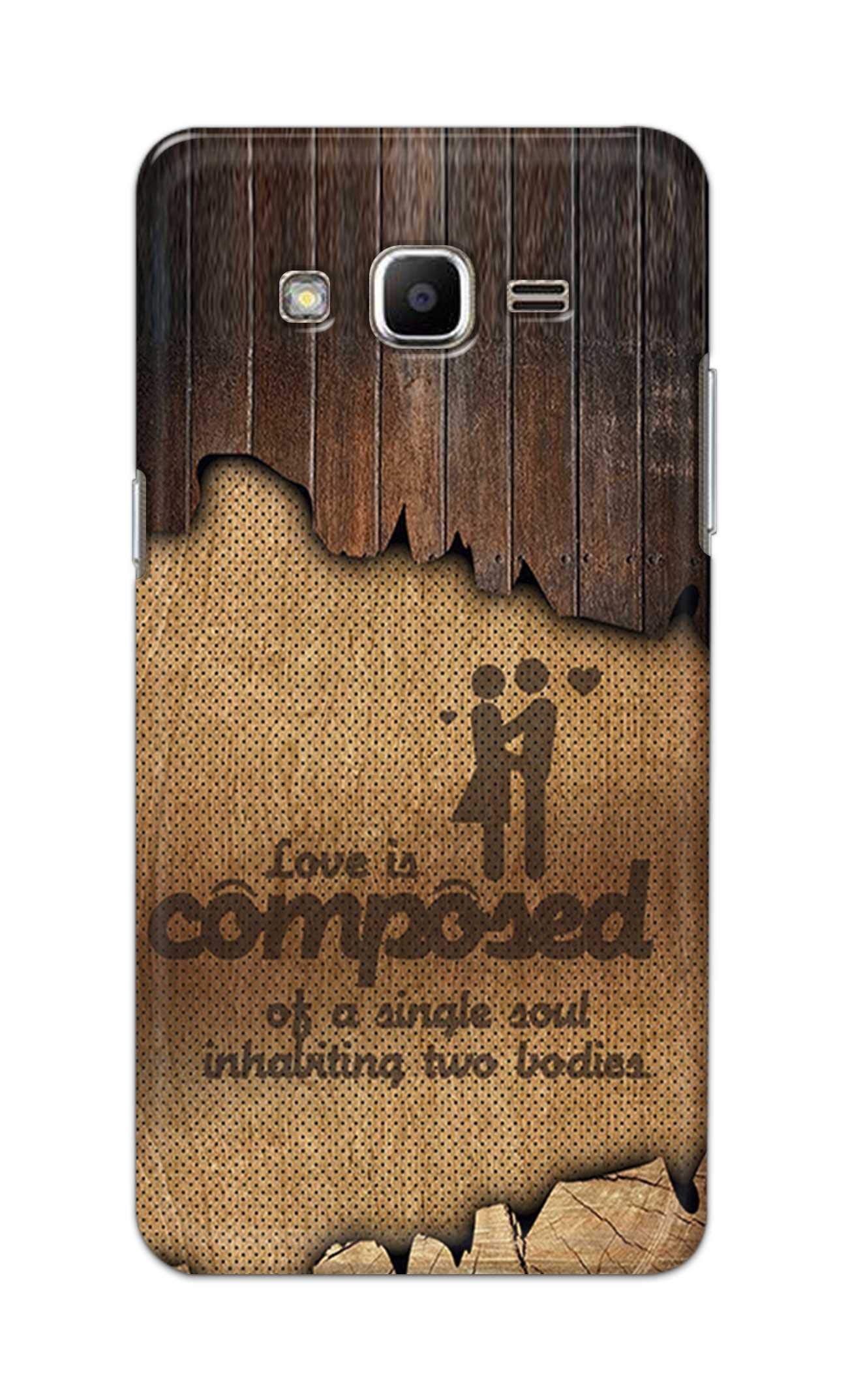 PRINTFIDAA Love is Composed of A Single Soul Inhabiting Two Bodies Beaver Printed Designer Hard Case for Samsung Galaxy J2 Duos (2017), J200G Back Cover