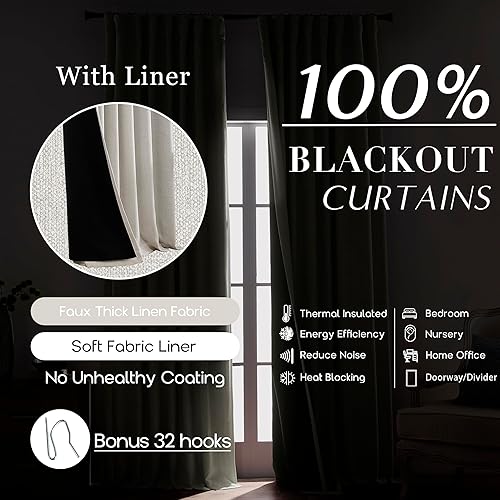 Miniatura 7 de PANELSBURG Cortinas opacas para comedor de 96 pulgadas de largo, con cancelación de ruido, insonorizadas, insonorizantes, absorben el sonido,