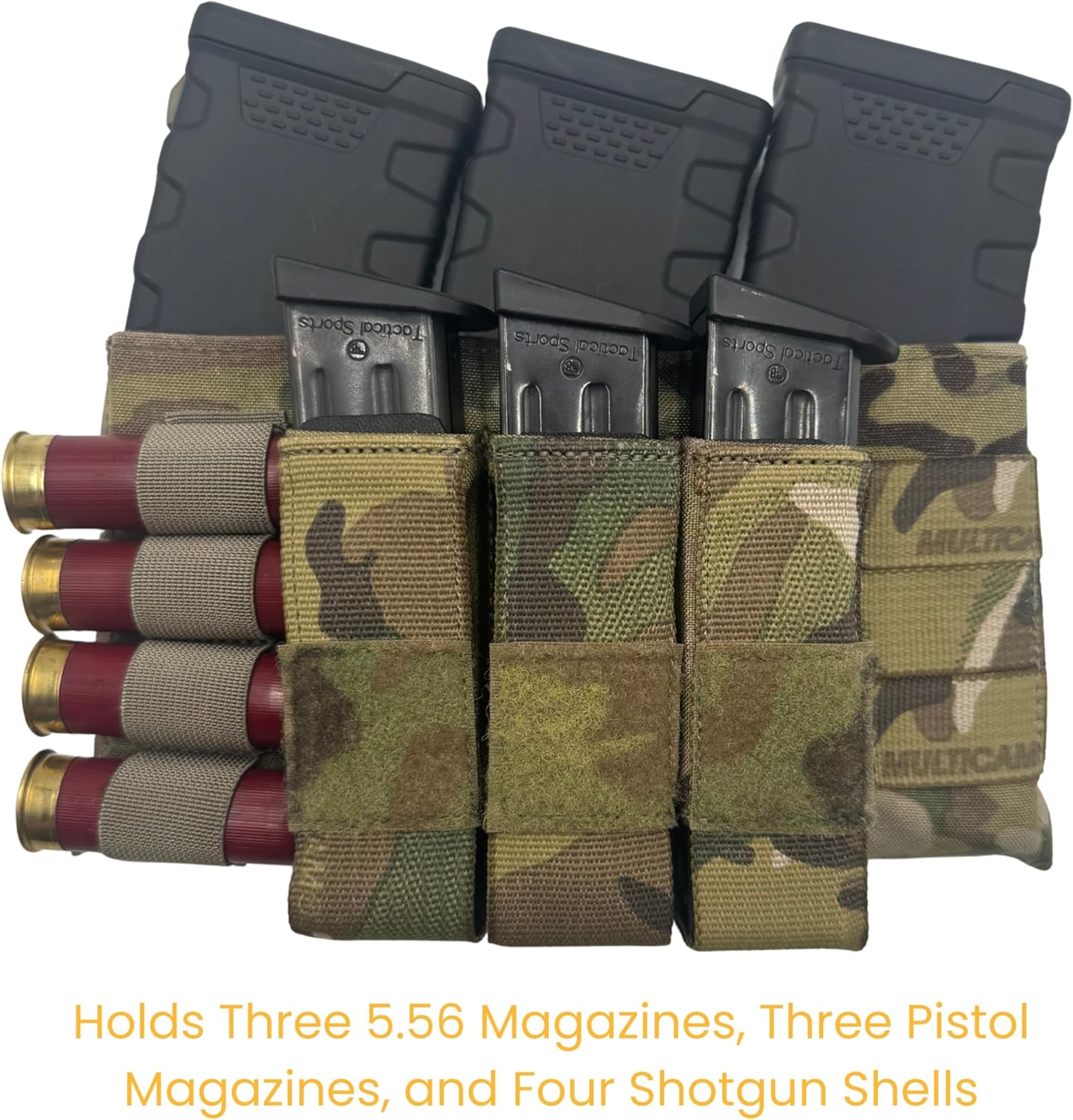 MOLLE Triple Mag Pouch – 5.56 Rifle, Pistol & Shotgun Shells Tactical Magazine Panel