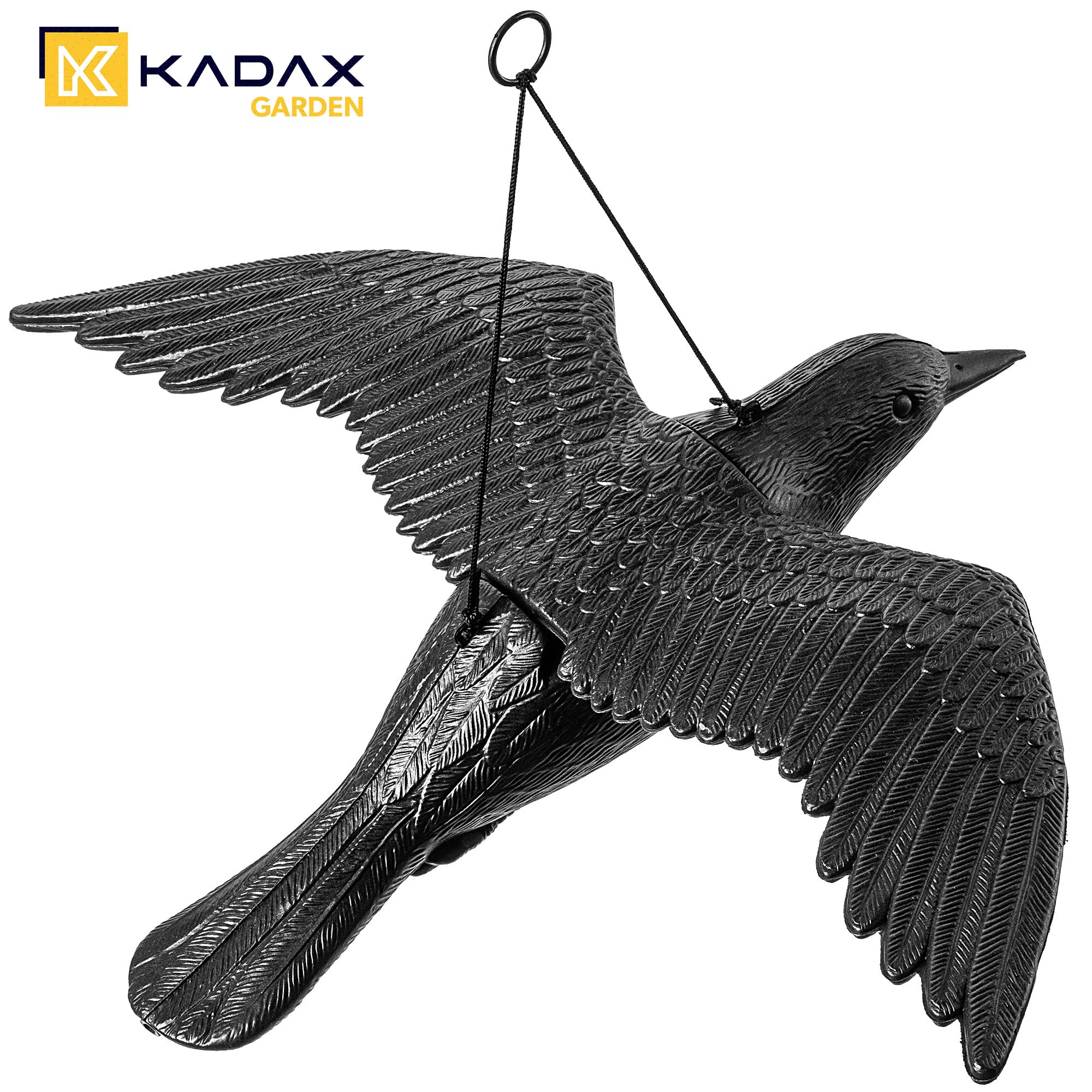KADAX Corvi Scaccia Piccioni, Uccelli Finti Spaventa Passeri, Dissuasori per Uccelli, Deterrente in Plastica, Spaventapasseri da Balcone, Anti Piccioni (2)