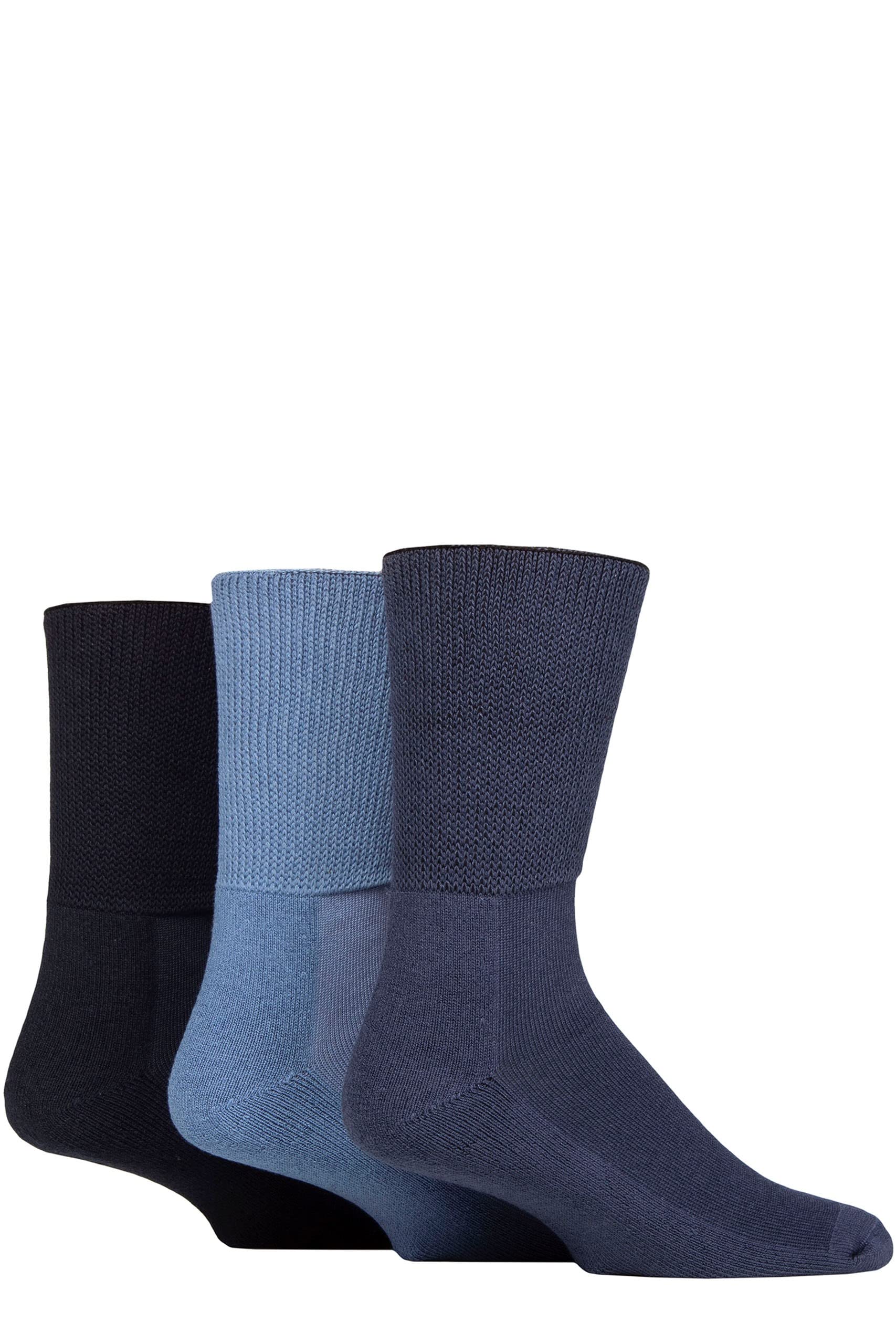 Iomi Unisex Denim Sockshop Footnurse Mens And Ladies Bamboo Cushioned Foot Diabetic Socks Pack Of 3 6-8.5