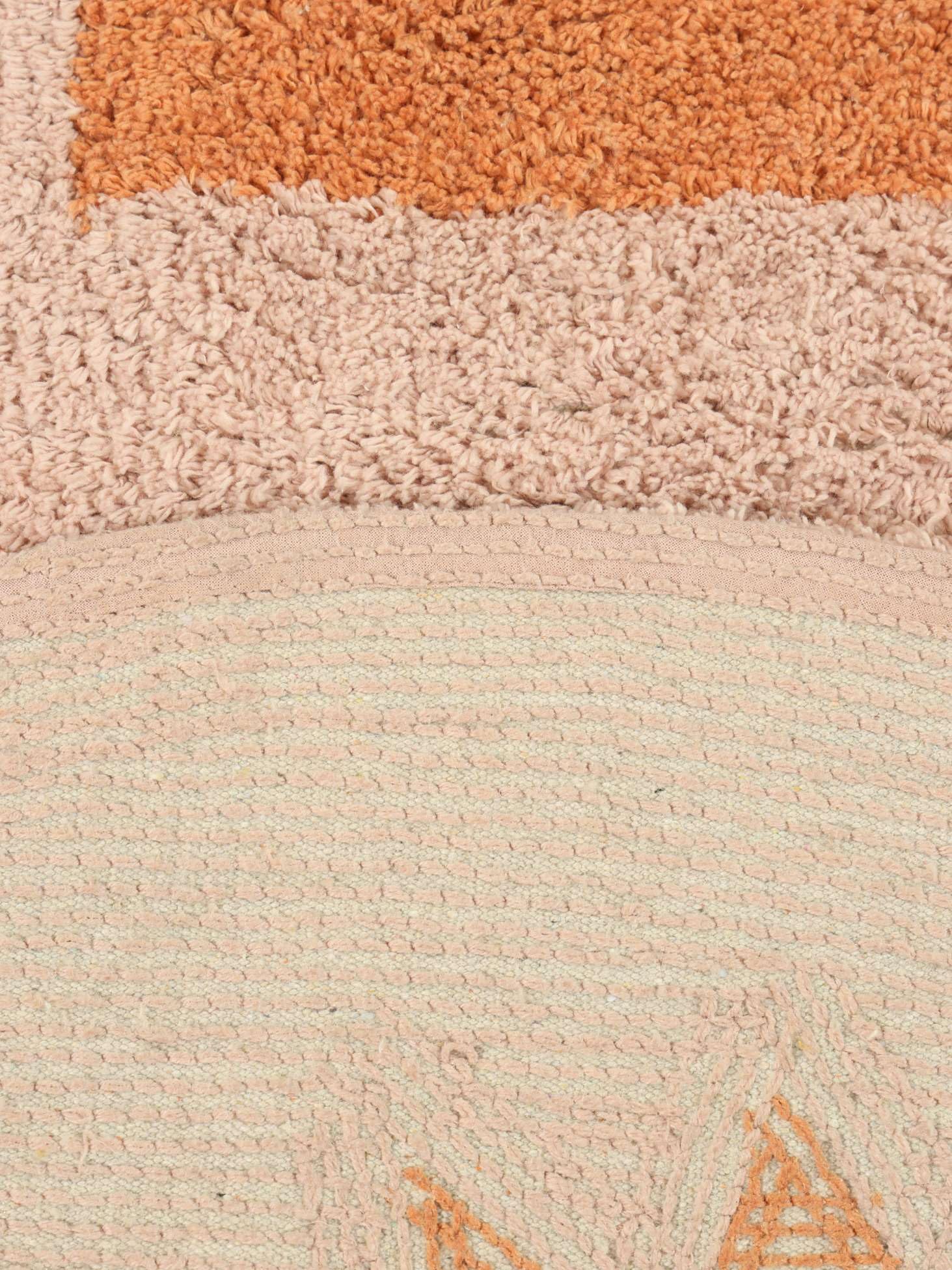 RugVista Smiley, Alfombra Infantil, Modernas Niños, Ø 100 cm, Redondo, Pelo Corto, Cuarto del bebé, Lavado a máquina, Sin Productos químicos peligrosos, Rosa/Terracotta