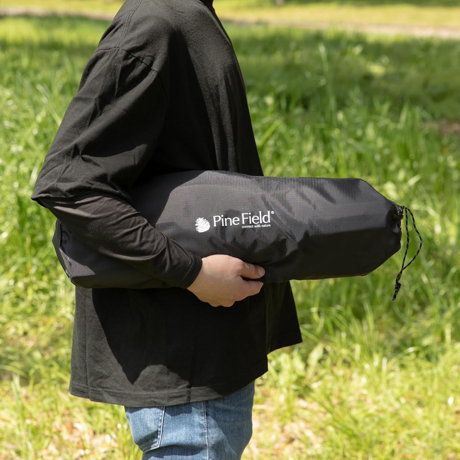 Pine Field Foldable Camping Cot with Dedicated Storage Bag, Gray