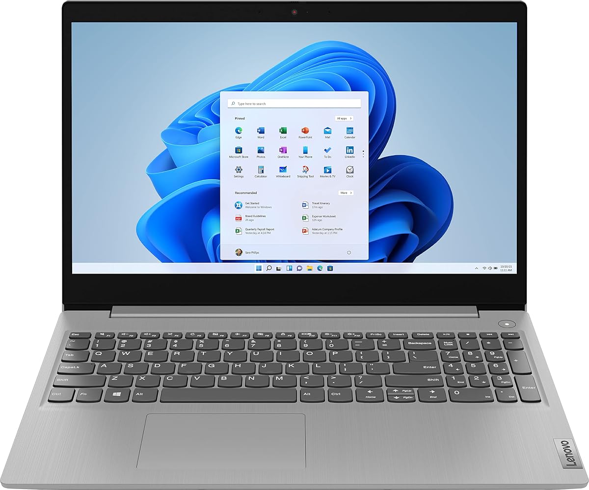 Portátil Lenovo 2022 Ideapad 3, pantalla táctil HD de 15,6", procesador Intel Core i3-1115G4 de 11.ª generación, 8 GB DDR4 RAM, 256 GB PCIe NVMe SSD, HDMI, cámara web, Wi-Fi 5, Bluetooth, Windows 11 Home, gris platino
