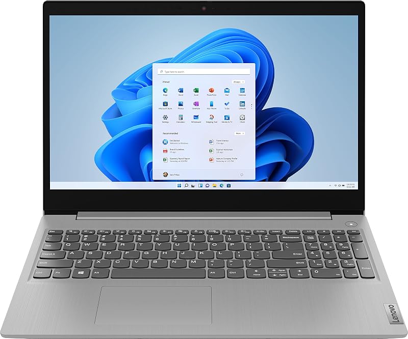 portátil Lenovo 2022 Ideapad 3, pantalla táctil HD de 15,6", procesador Intel Core i3-1115G4 de 11.ª generación, 8 GB DDR4 RAM, 256 GB PCIe NVMe SSD, HDMI, cámara web, Wi-Fi 5, Bluetooth, Windows 11 Home, gris platino