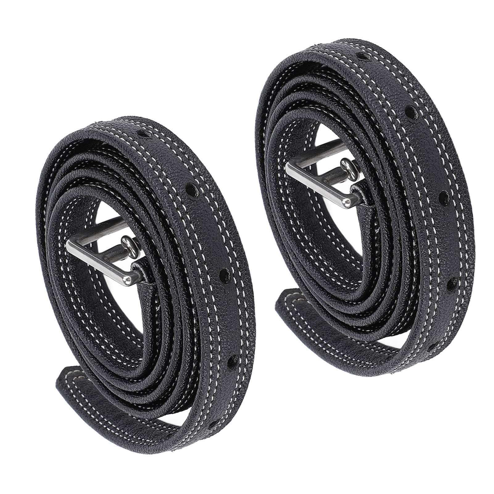 2pcs Cowhide Bridle Leather Curb Straps Thickened Equestrian Stirrup Strap Stylish Horse Curb Strap for Equestrian Riding, English Spur Straps, Elastic Belt Design