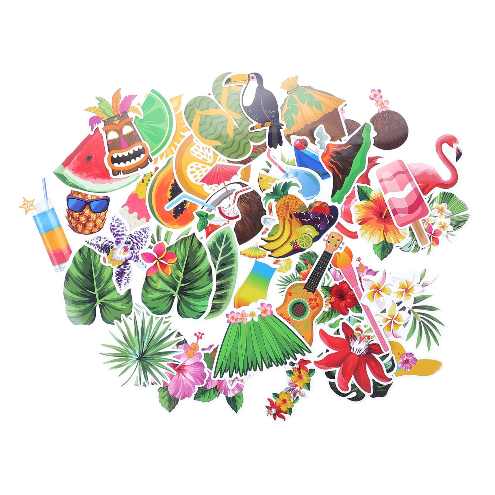 SEWACC 320piezas Stickers Decorativos De Hawaii Para Scrapbooking Equipaje y Tazas De Agua Calcomanías Impermeables Para Manualidades y