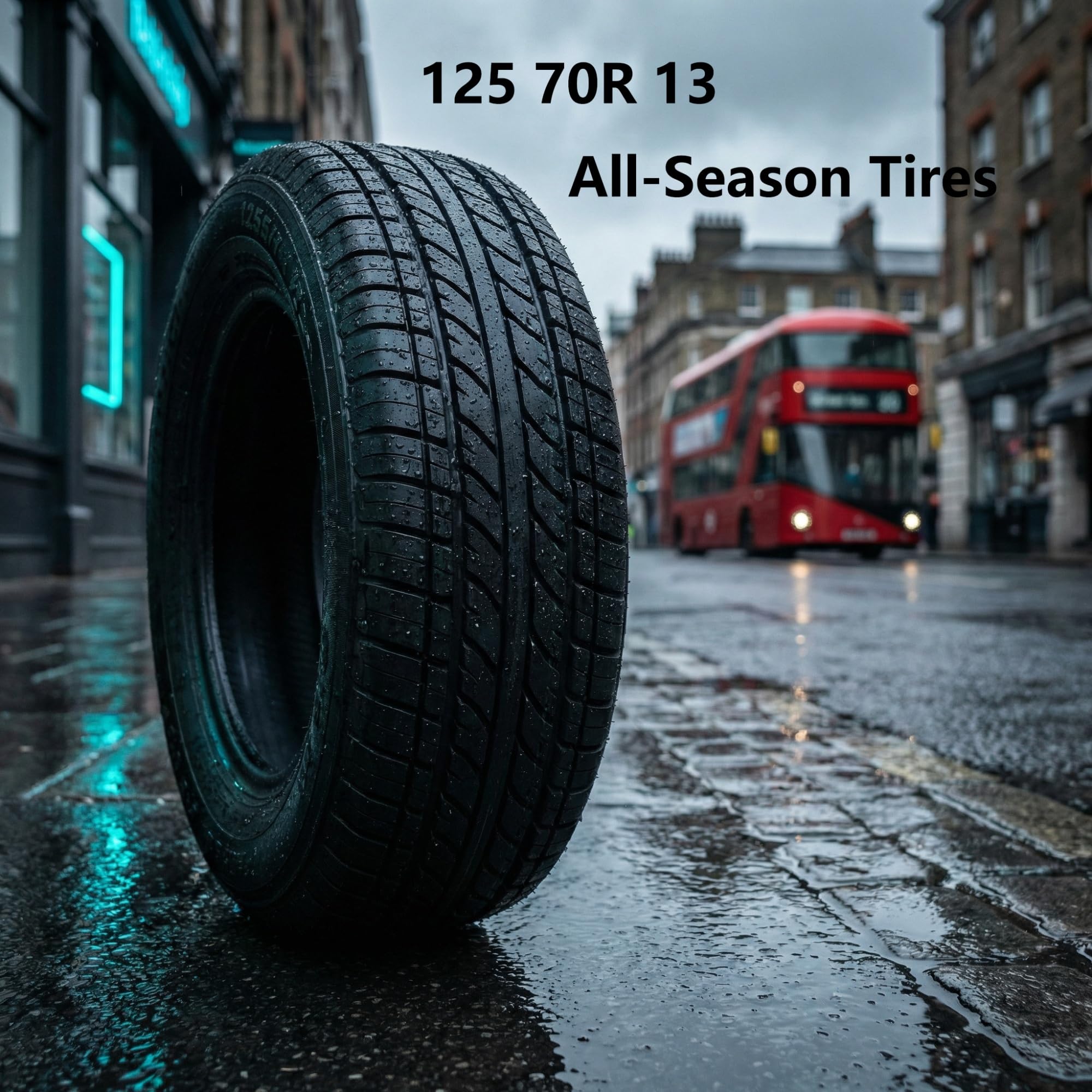 2PC 125/70R-13 Opona Radialna Wszechpogodowa dla Felgi 13 Cali 125/70R/13 Gęste Nacinania Czarny Bok 68Q 250kPa 125 70R 13 dla Samochodu Kompaktowego Limuzyny SUV