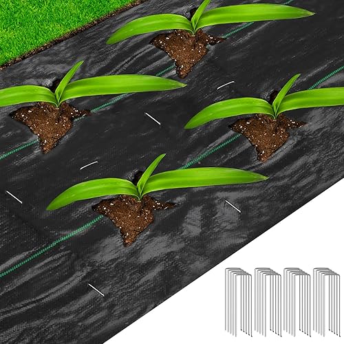 Duerer Tela de barrera de malezas de 1.4 x 200 pies, resistente, 3.2 onzas, tejido para control de malezas, para patios, camas de jardín, paisajismo