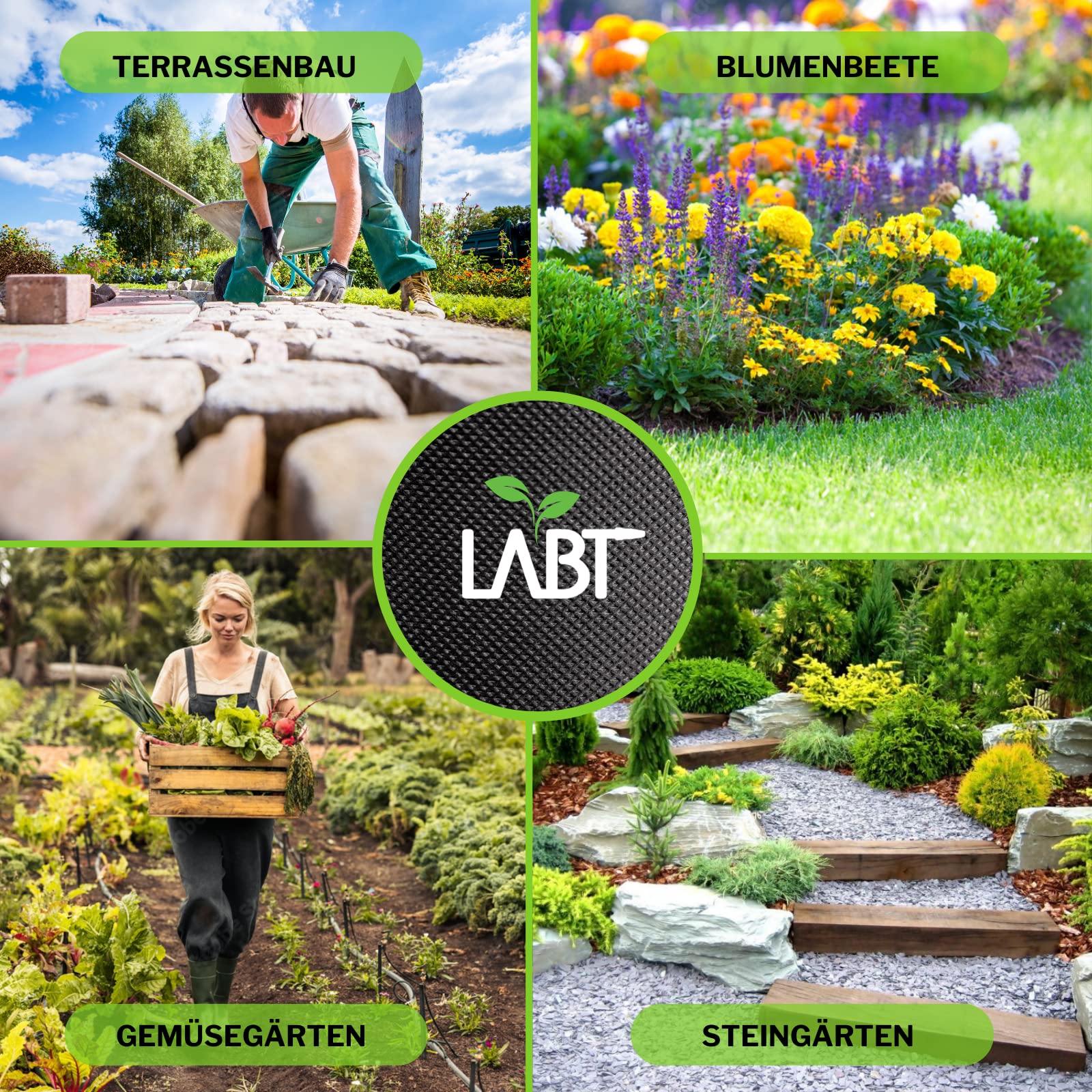 80m² Profi Unkrautvlies I Wasserdurchlässiges Gartenvlies Gegen Unkraut 150g/m² I Reißfeste, Umweltfreundliche Unkrautfolie mit Hoher UV - Beständigkeit für Garten und Beet [80 x 1m I Rolle]