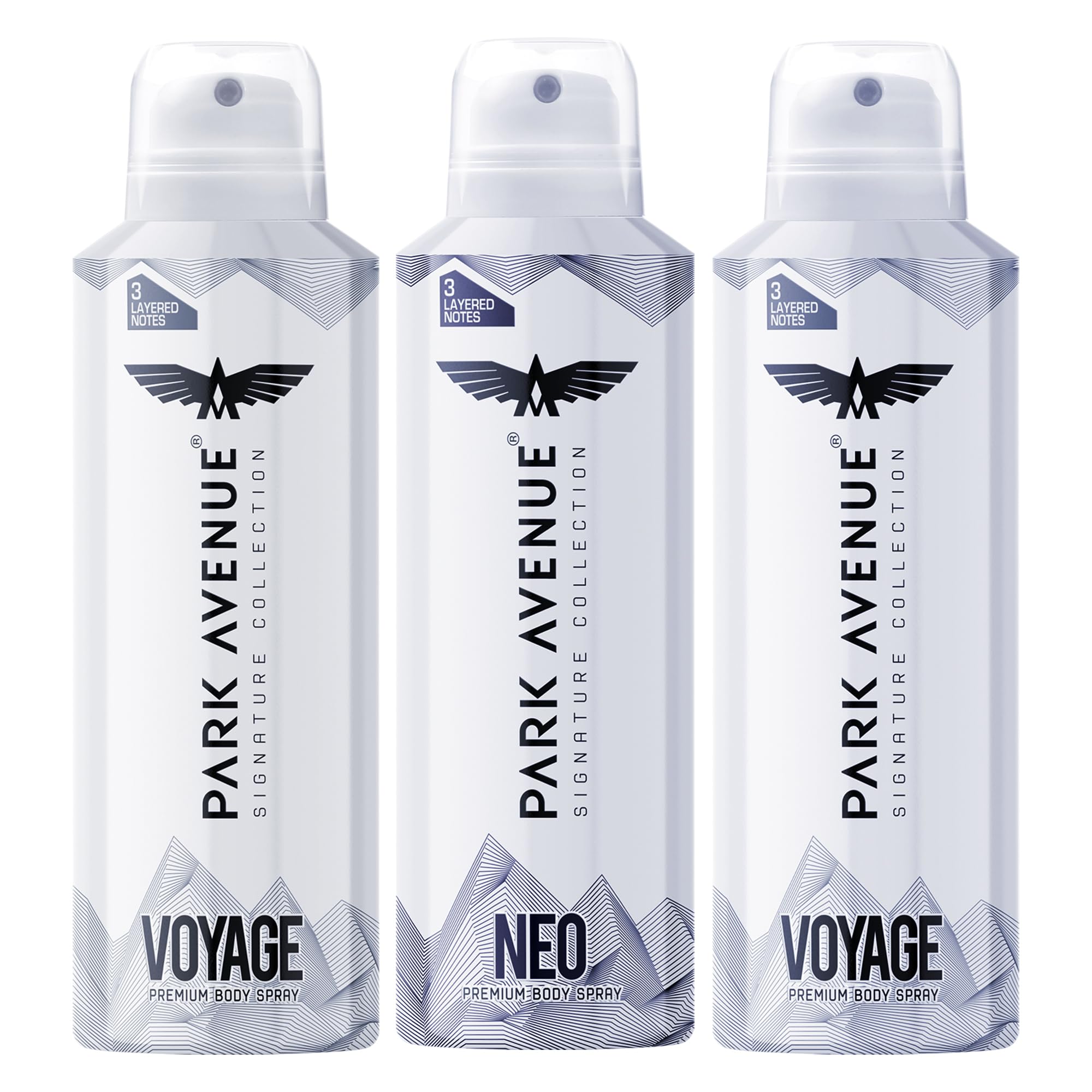 Men Voyage & Neo Signature Collection | Deodorant Spray | Fresh Long-Lasting Aroma | 150Ml Each (Pack Of 3), 450 Millilitres