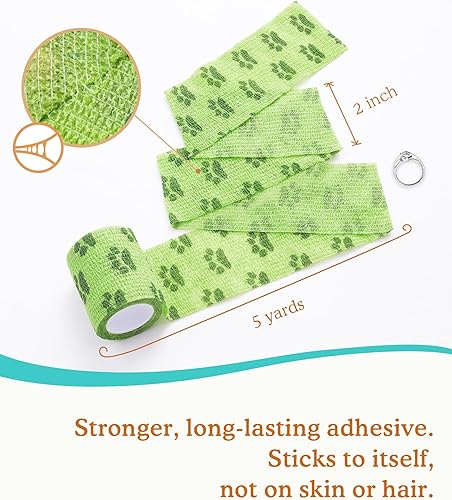 Miniatura 3 de FriPuP Envoltura de vendaje autoadhesiva, envoltura médica de emergencia veterinaria para cuidado de heridas, ayuda de primera, envoltura de gausa