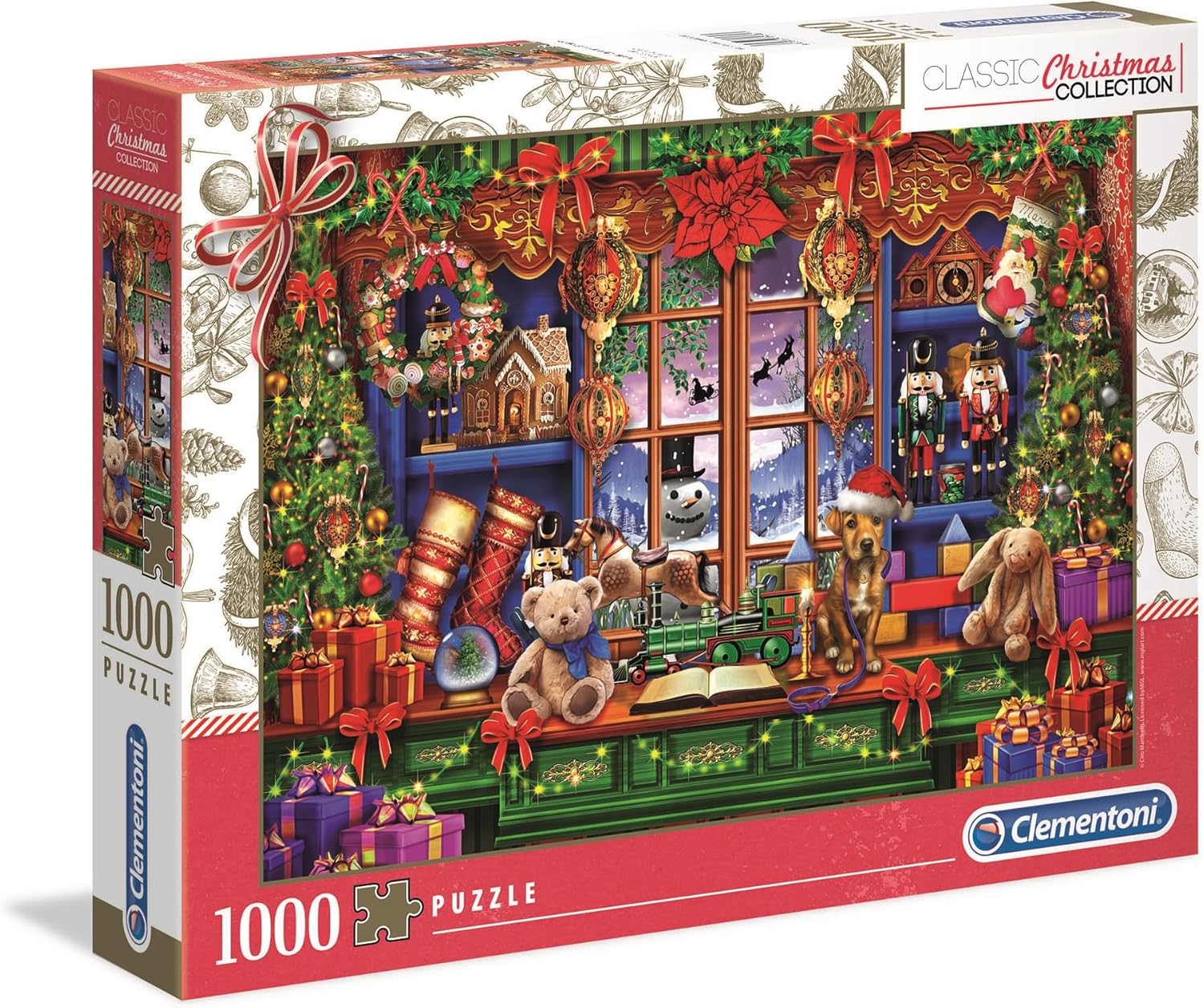 Clementoni - 39581 - Christmas Collection - Ye Old Christmas Shop - Adult Jigsaw Puzzle 1000 Pieces, Christmas Puzzle - Made in Italy, Adult Puzzle Clementoni