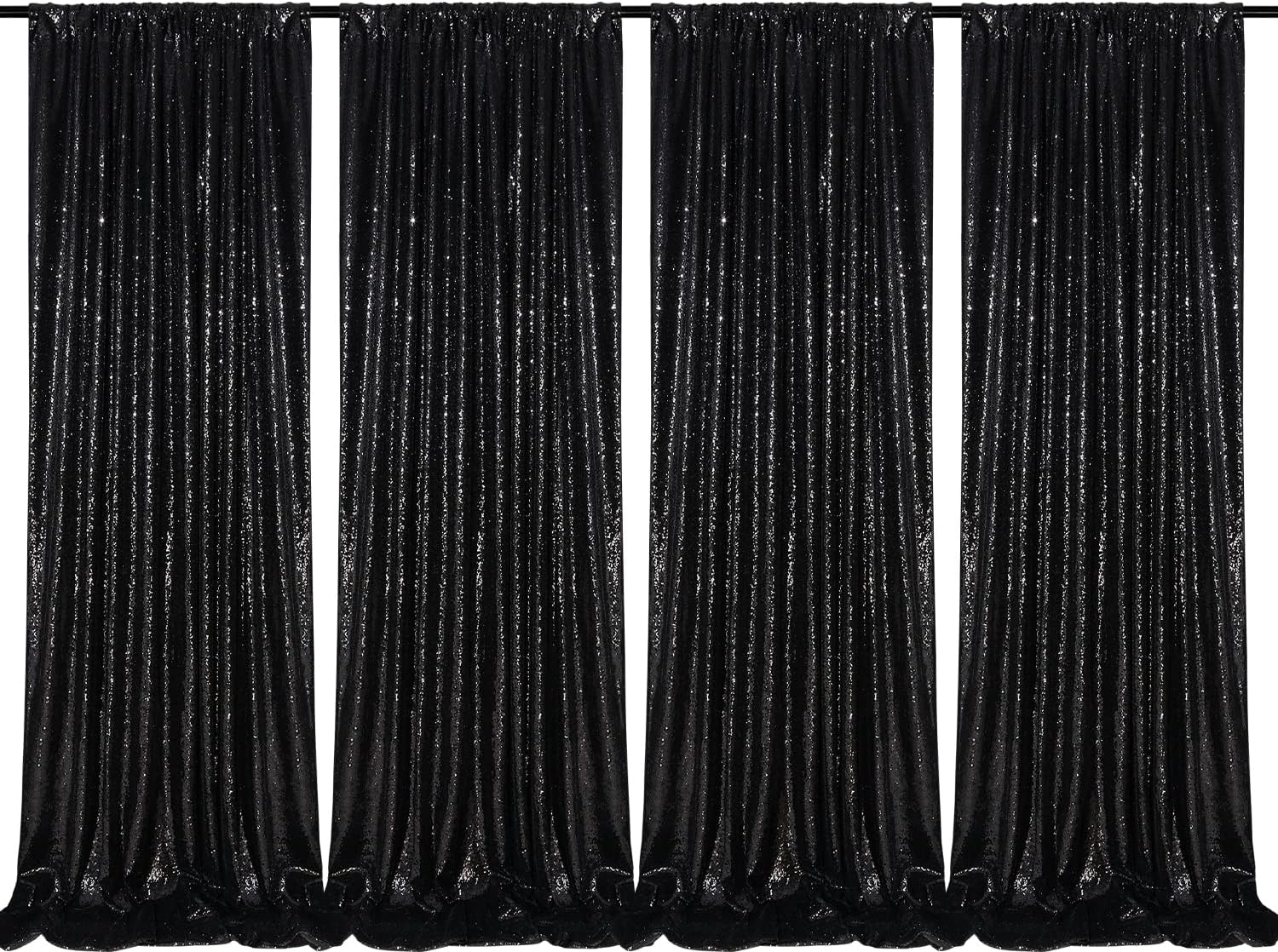 Black sequin backdrop 4 panels 2ftx8ft for events