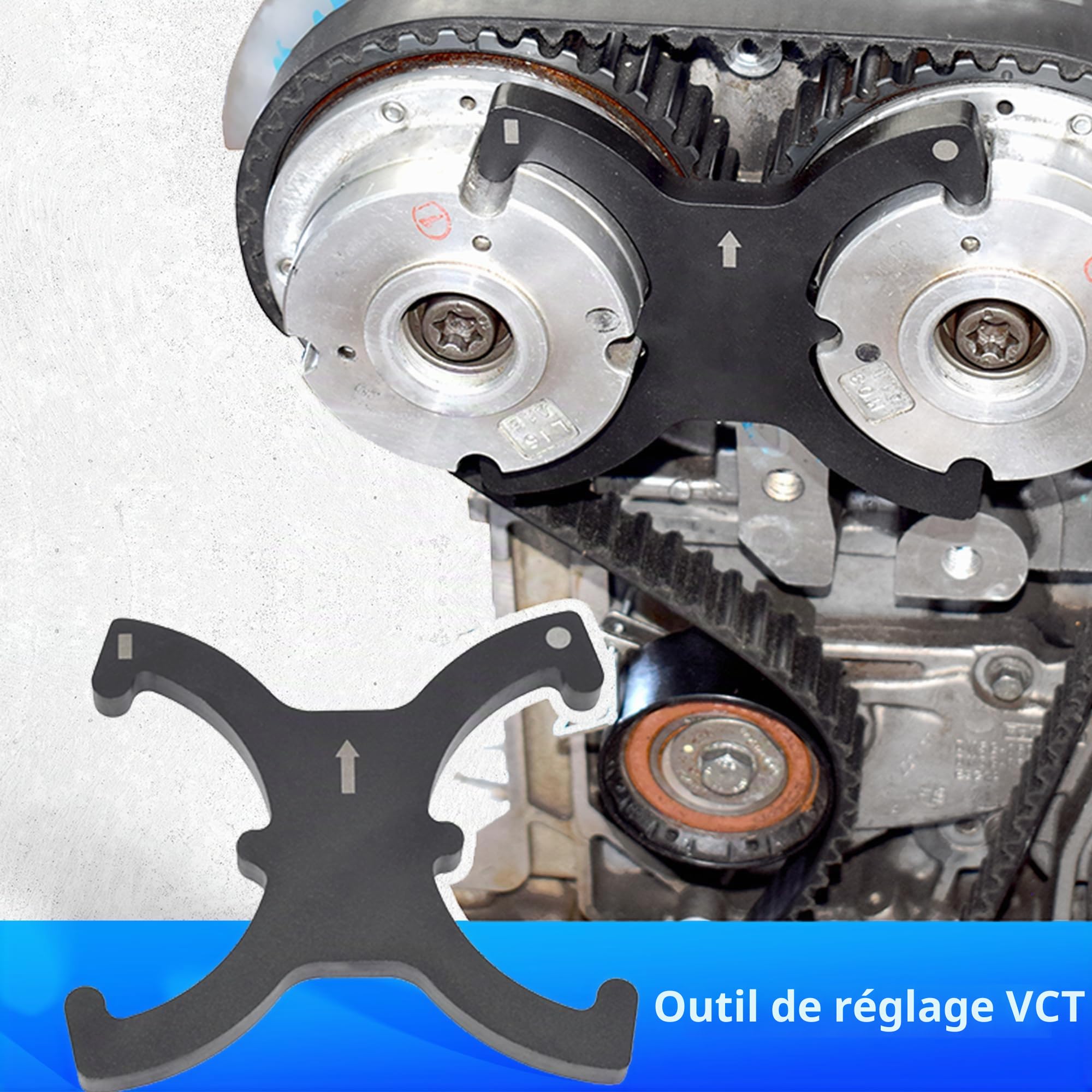 18 Pièces Kit Outils Calage Moteur Distribution,Outils Arbre à Cames de Verrouillage pour Ford Mazda 1.4 1.6 1.8 2.0 Di/TDCi/TDDi ECOBOOST 1.6 Ti-VCT 1.5/1.6 VVT,303-1097 303-1059 303-1552 303-393