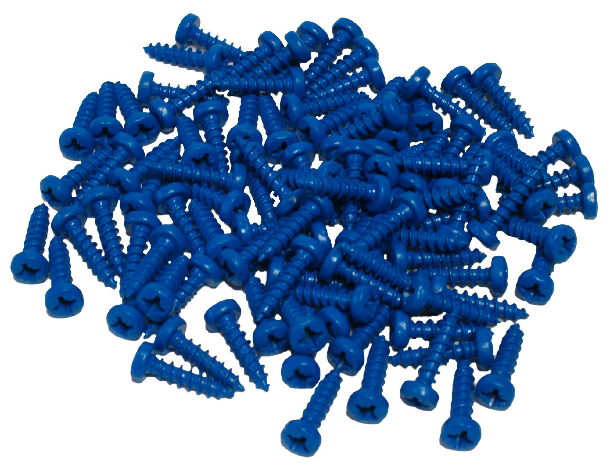 Cora 000116013 100 Fixing Screws Kit for License Plate, Blue