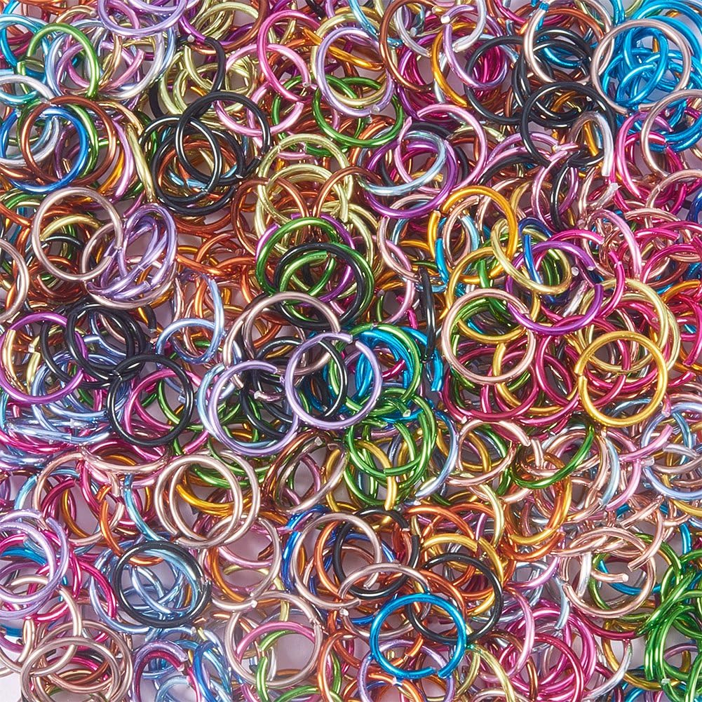 PH PandaHall 2640pcs Aluminum Jump Rings, 24 Color Open Jump Rings 8mm Jewelry Ring for Choker Necklaces Bracelet Chain Maille Jewelry Making