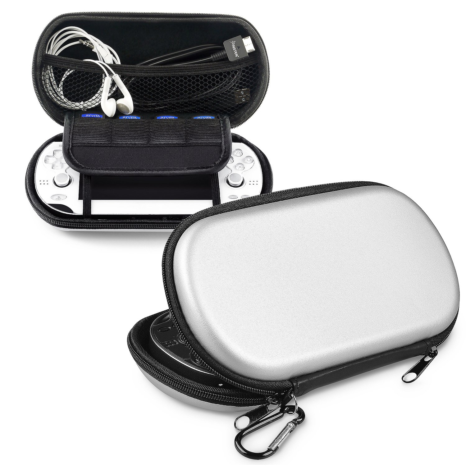 Insten Eva Case Compatible With Sony Playstation Vita, Silver