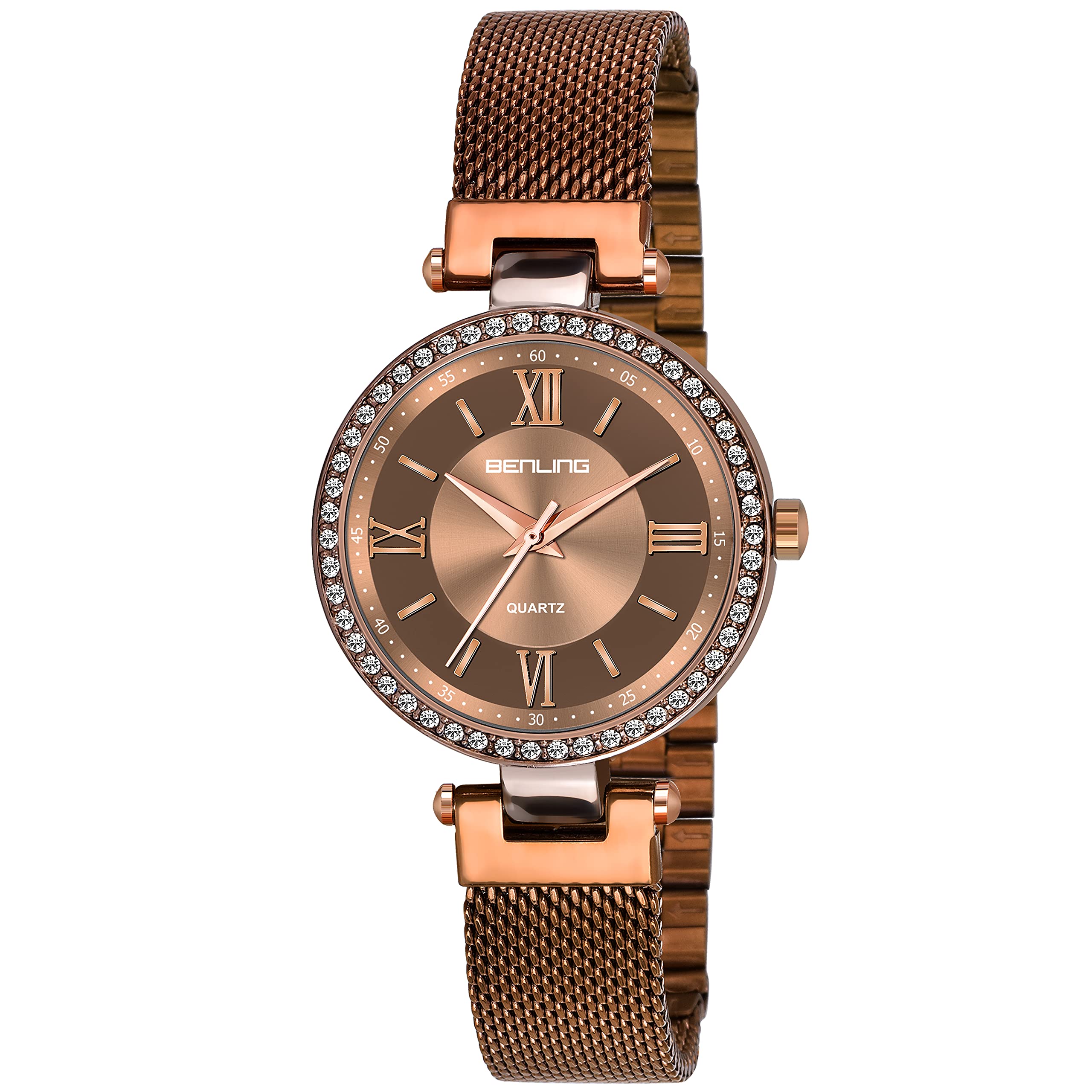 Benling 1023 Classic Analog Watch for Womens, Stainless Steel, Girls/Ladies Casual Party Formal Ethnic Purpose Watch (Bronze) (B08X2SSZZT) Amazon Price History, Amazon Price Tracker
