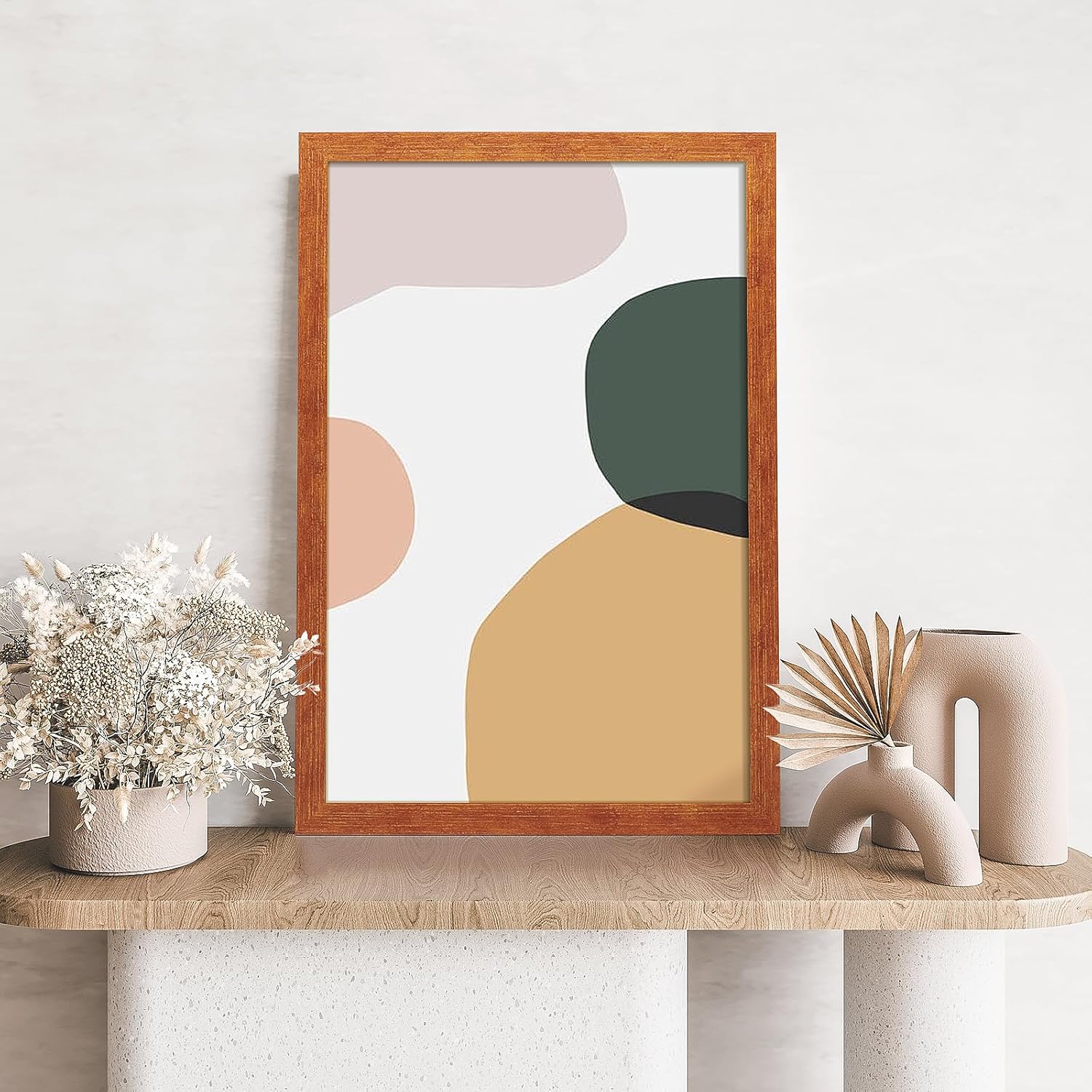 12x18 frame,Distressed Farmhouse Wood Pattern 12 x18 poster frame,Display with Plexiglass,Horizontal and Vertical 12x18 picture frame,Wall Mount Décor,Teak Wood Grain,1Pack