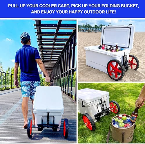 Miniatura 6 de ZLSZTMI Upgraded Cooler Wheel Kit for YetiRTICIgloo Coolers Wheel Spacing up to19.8 Inches -12 in Wheels Height Adjustable Cart Base for Ice Chest -