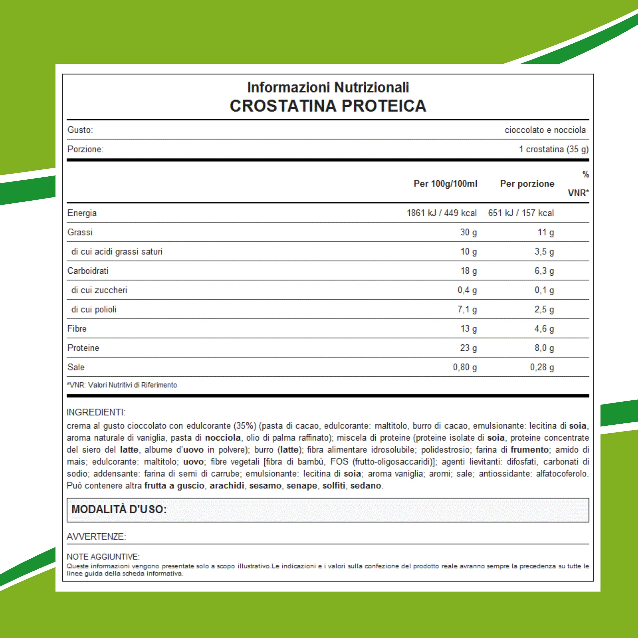 WHY NATURE Crostatina Proteica - Snack Proteici - Gusto Cioccolato e Nocciola - 35 gr