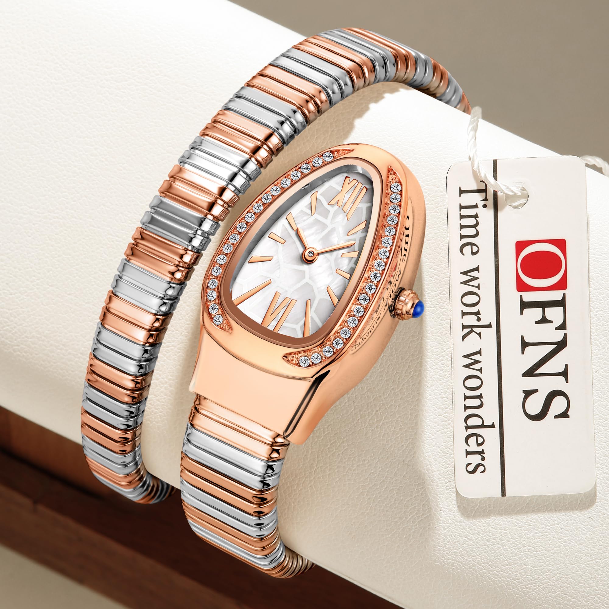 Gosasa Reloj de pulsera de serpiente para mujer, elegante reloj de pulsera envolvente, reloj de cuarzo estilo joyería de moda, reloj serpenti ajustable para vestido y regalo