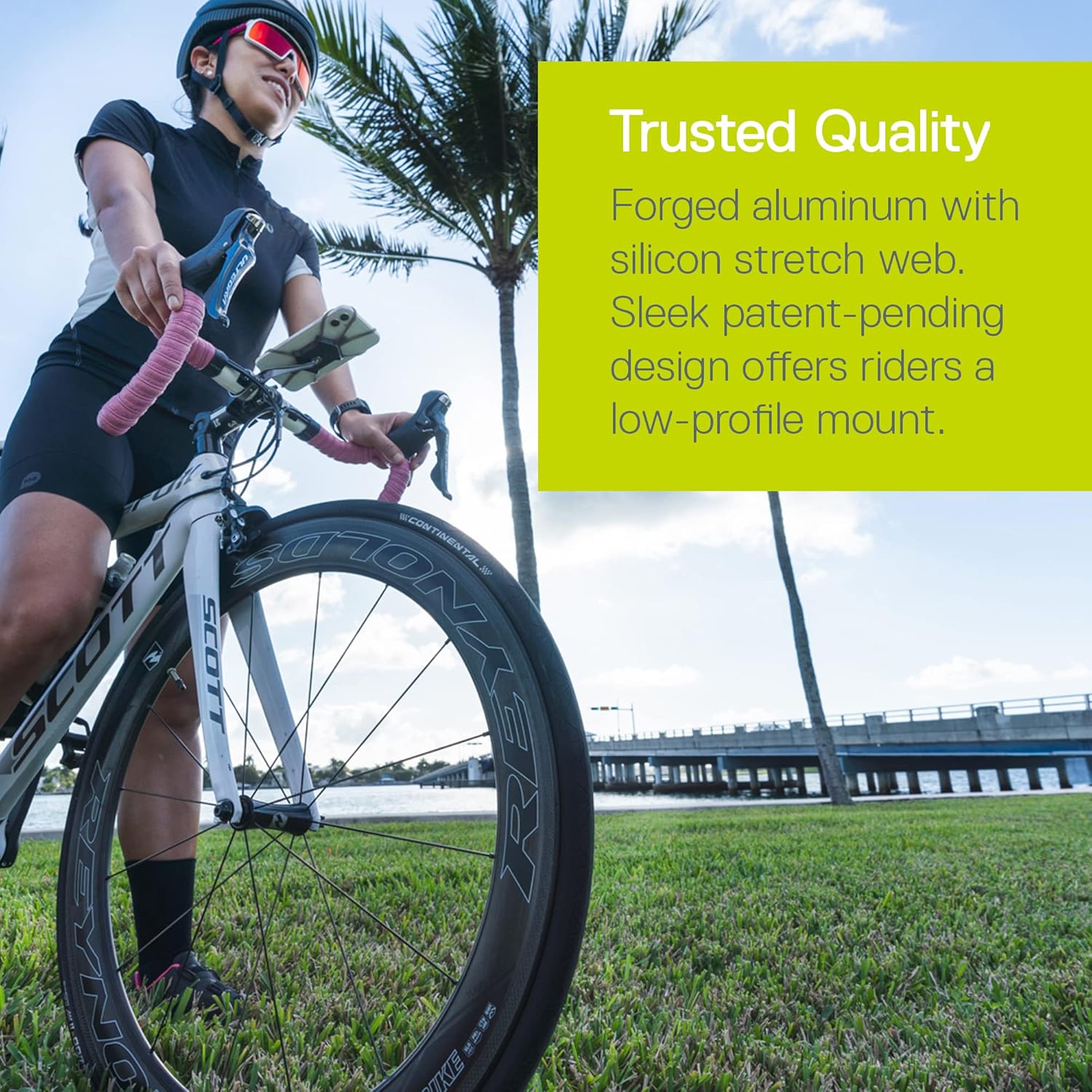 Bike Phone Mount by Delta Cycle - Xmount Bicycle Phone Holder Adjusts to Any Handlebar & Fits Any Phone or iPhone - Easily Accessible Bike Accessories for Adult Bikes