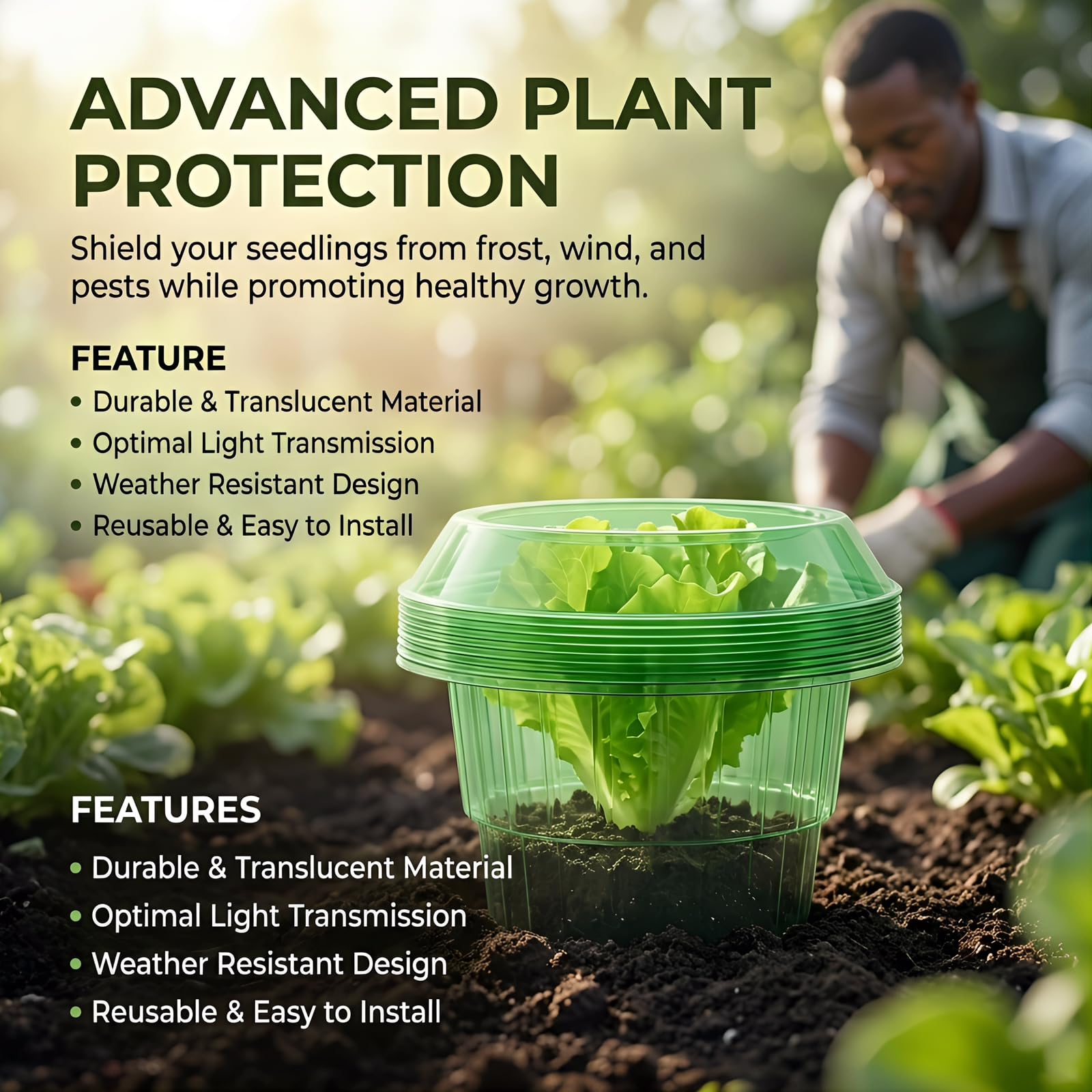 10 collares de caracol, anillo protector de caracol, protección de caracol de tamaño mediano para plantas de lechuga y repollo, los anillos protectores de caracoles pueden complementar el sombrero de